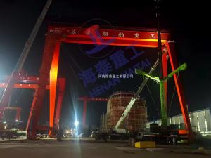 造船門(mén)機(jī)連夜吊裝,海泰重工助力蘇豪船舶起航